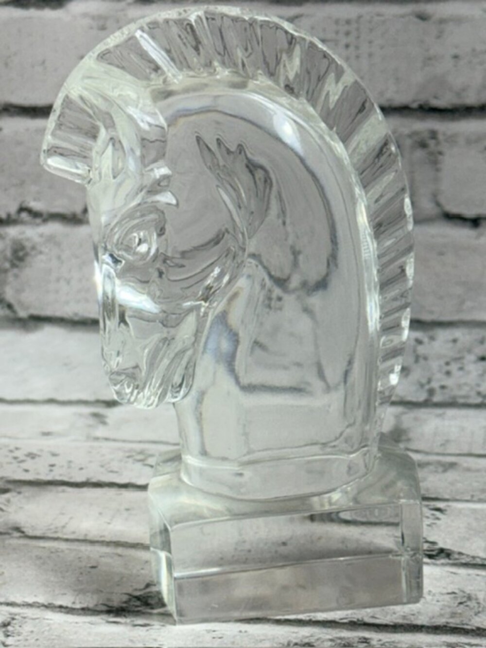 Vintage Steuben Glass Crystal Trojan horse Bust Figurine Paperweight Sculpture
